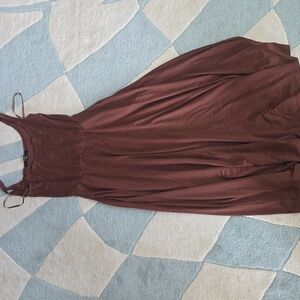 Brown Sleeveless Maxi Dress